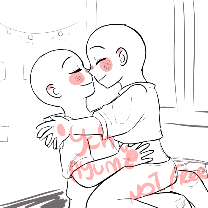 anime chibi couples kissing