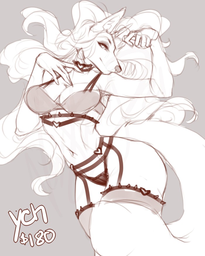 Spiky heart lingerie YCH.Commishes