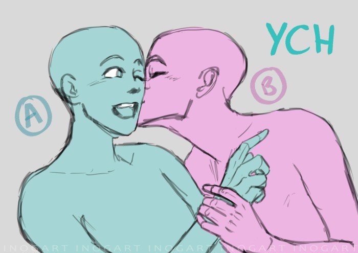 Cheek kiss YCH - YCH.Commishes