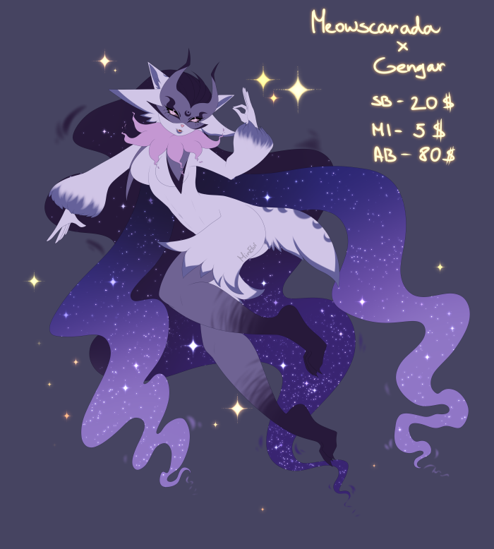 Meowscarada x Slither Wing Adopt [CLOSED] by sunnyvale -- Fur
