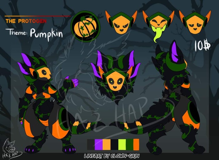 HQ DETAILED HALLOWEEN PROTOGEN ADOPT + 4 TELEGRAM STICKERS by AnalShop --  Fur Affinity [dot] net